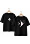 Bubble Fish Printed on the Back and Front Chest, 100% Cotton Oversize Loose Regular Fit Crew Neck T-Shirt