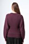 202 Elastic Waist Tricot Sweater Bordo - 3