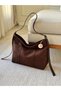 Adjustable Perforated Strap Shoulder and Crossbody Women's Bag with Front Pocket En42 Size28 - 2