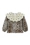 Girl's Collared Leopard Patterned Bodysuit