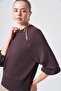 205 Zipper Detail Tricot Tunic Brown - 2