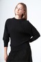 202 Elastic Waist Tricot Sweater Black