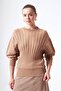 202 Elastic Waist Tricot Sweater Mocha