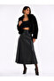 Women's Modest Faux Leather Maxi Flared Skirt - 6