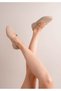 Babet Beige Suede Mary Jane Women's Ballerinas with Belt - 4