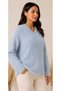 Asez Boutique Women's V-Neck Soft Textured Long Sleeve Knitwear Sweater - 3