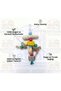 Natural Wood, Corn Cob and Rattle Bird Toy for Budgie and Cockatiel Cage Toy 18 cm - 3