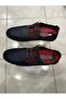 Navy Blue Inside and Outside Real Leather Lace-Up Men's Shoes - 3