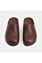 Mk410 Brown Genuine Leather Full Covered Cork Sole Unisex Orthopedic Sabo Slippers - 5