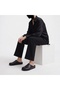 Mk410 Black Genuine Leather Full Covered Cork Sole Unisex Orthopedic Sabo Slippers - 8
