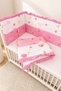 Pink Ruffled 80X130 Furniture Crib Protector Set - 4 Piece Dream Series - 7
