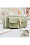 Kawaii Multi-Compartment Canvas Pencil Case Large Capacity Multi-Compartment Pencil Box with Purple and Green Options - 3