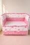 Pink Ruffled 90X130 Furniture Crib Protection Set - 4 Piece Dream Series - 9