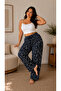 Women's Viscose Pocketless Battal Trousers Relaxed Fit Plus Size - Patterned - 2