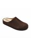 Mw410 Brown Genuine Suede Leather with Real Wool Inside Winter Full Coverage Cork Sole Unisex Orthopedic Sabo Slippers - 2
