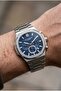 Silver Men's Wristwatch |   42mm Stainless Steel Case, Navy Blue Dial - 4