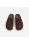 Mk410 Brown Genuine Suede Leather Full Covered Cork Sole Unisex Orthopedic Sabo Slippers - 7