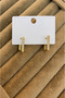Women's Steel Gold Stone Rectangular Hoop Earrings - 2