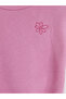 Pink Floral Embroidered Baby Girl Tracksuit Set 3 Yarn Threaded Embroidery - 6