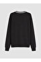 Black Oversize Soft Touch Women's Sweatshirt - 7