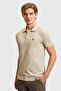Mens Slim Fit Beige Basic Polo T-Shirt - 3