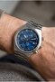 Silver Men's Wristwatch |   43mm Stainless Steel Case, Navy Blue Dial - 2