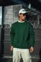 Men's Crew Neck 3 Thread Cotton Basic Sweatshirt - Khaki - 2