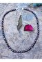 Black Pearl Natural Stone (Love) Necklace - Gray - 2