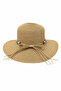 Wide Brim Straw Beach Hat for Kids with Colorful Beads and Raffia Detail