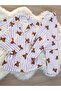 Lilac Striped Teddy Bear Patterned Suede Shirt Collar Long Sleeve Pajama Set - 6