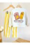 Children's Basic Sweatshirt and Yellow Striped Sweatpants Set - 3