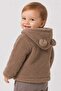 Baby Hooded Plush Coat Brown - 2