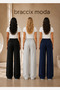 3-Piece Women's Sweatpants Black Gray Navy Blue Wide Leg Comfortable Cut Daily Use - 3