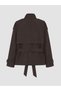 Özmarka New Season Brown High Collar Oversize Women's Trench Coat - 6