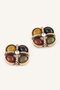 Twisted Detailed Multi-Stone Women's Earrings I6598Axns - 2