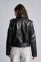 Regular Fit Double-Breasted Zippered Faux Leather Coat G8843Ax26Au - 5