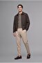 Regular Fit Shirt Collar Side Pocket Zippered Coat H2630Ax26Au