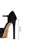 Women's Brown Ankle Buckle Platform Feather Detailed High Thin Heeled Leather Shoes Af11000421 - 4