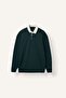 Boxy Fit Polo Collar Sweatshirt E6523Ax26Au