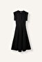 Pile Detailed Crew Neck Poplin Short Sleeve Midi Dress I6411Ax26Au