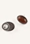 Women's Oval and Thick Hoop Shaped 2-Piece Earring Set I7118Axns - 3