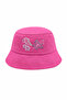 Pink Butterfly and Flower Embroidery Kids Bucket Hat Summer Beach Sun Hat
