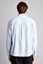 Relax Fit Polo Collar Cotton Oxford Long Sleeve Striped Shirt H5122Ax26Au - 8