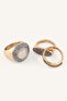 Women's Stone Embellished Different Shaped 3-Piece Ring Set I7173Axns - 3