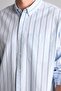 Relax Fit Polo Collar Cotton Oxford Long Sleeve Striped Shirt H5122Ax26Au - 7