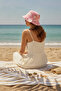 Floral Pattern Pink Kids Bucket Hat Summer Sunscreen Beach Hat - 2