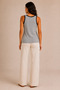 Women's Contrast Ribbed Wide Strap Ribbed Flexible Regular Fit Undershirt - 5