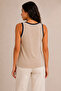 Women's Contrast Ribbed Wide Strap Ribbed Flexible Regular Fit Undershirt - 4