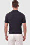 Men's Regular Fit Comfortable Cut Buttoned Navy Blue Polo Collar Knitwear T-Shirt Soft Lycra 2608210 - 5