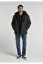 Double-Sided Outer Side Teddy Regular Fit Hooded Zippered Lined Men's Anthracite Coat - 4
